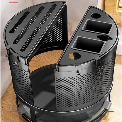 Multi-purpose plastic utensil holder with rotating base