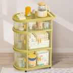 Freestanding Toy Organizer Cart ? 3 Tier Foldable Storage Cabinet (No Top Box)