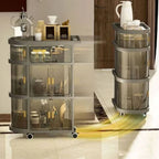 Freestanding Toy Organizer Cart ? 3 Tier Foldable Storage Cabinet (No Top Box)