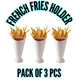3 Pcs French Fries & Snack Holder with Cone Dipping Cup - Reusable Snack Serving Stand