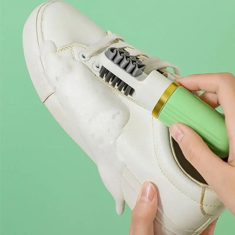 3-in-1 Shoe Cleaning Brush with Soap Dispensing Bottle | Soft Bristled Shoe & Clothes Cleaning Tool for Home
