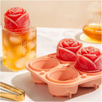 creative silicone rose ice mold for cocktails and desserts