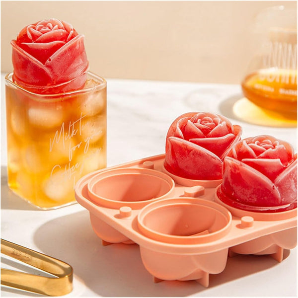 creative silicone rose ice mold for cocktails and desserts