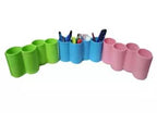 4-Section Utensil Holder Plastic Storage Box for Cutlery Chopstick Toothbrush Holder Stand Drainer and Stationary Container Cosmetic Organizer - AABA MALL
