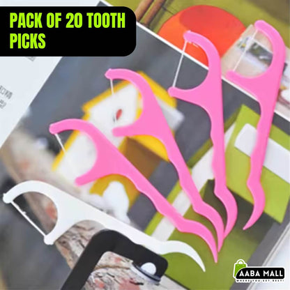 40 piece dental floss sticks and tooth picks set for cleaning between teeth and everyday oral care