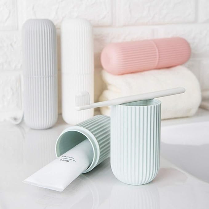 Plastic Portable Toothbrush Storage Case – Travel Toothbrush Holder Box for Bathroom, Hiking, Camping, Pen & Stationery (Random Color)