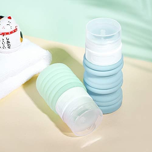 Refillable Silicone Travel Bottle Leakproof - Retractable Squeezable Folding Bottle