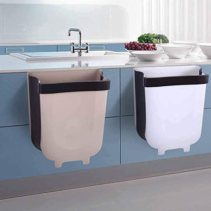 Hanging Foldable Trash Bin for Kitchen – Cabinet Door Mounted Garbage Can – Space-Saving Folding Waste Bin for Cupboard, Drawer & Counter Use