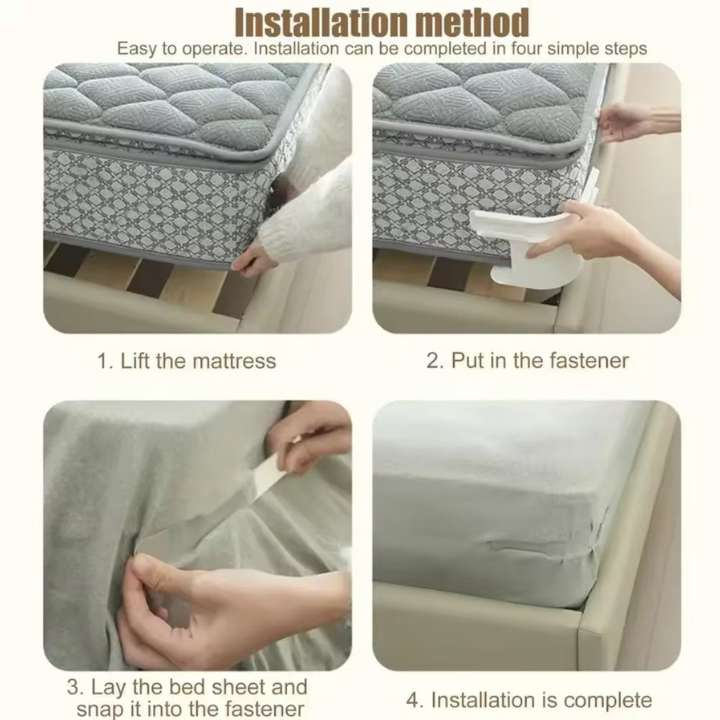 4 PCs adjustable bedsheet corner tightener clips with elastic mattress straps for wrinkle-free bed sheet holding