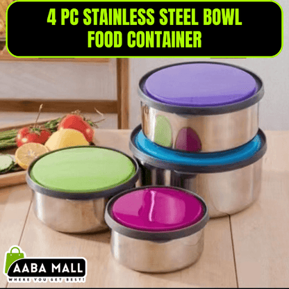 4 Pcs & 3 Pcs Stainless Steel Bowl Set | Lunch Box Tiffin, Food Storage & Mixing Bowls – Stackable & Easy to Clean