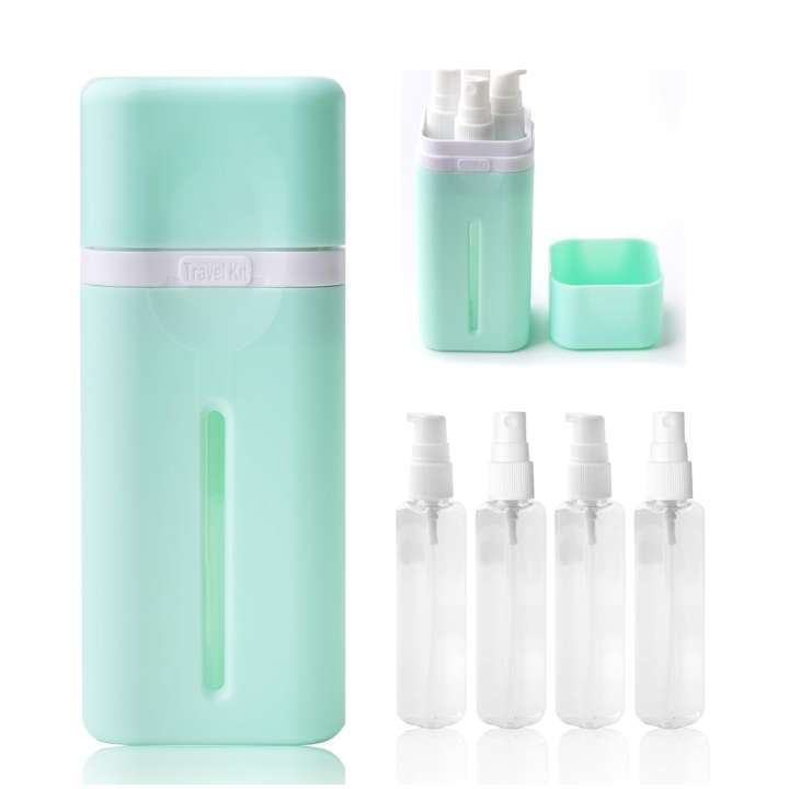 4 Pack 50ml refillable travel bottles set leak-proof toiletry containers for shampoo conditioner lotion cream travel accessories