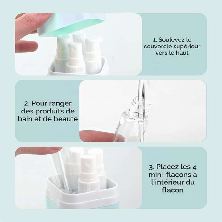 4 Pack 50ml refillable travel bottles set leak-proof toiletry containers for shampoo conditioner lotion cream travel accessories