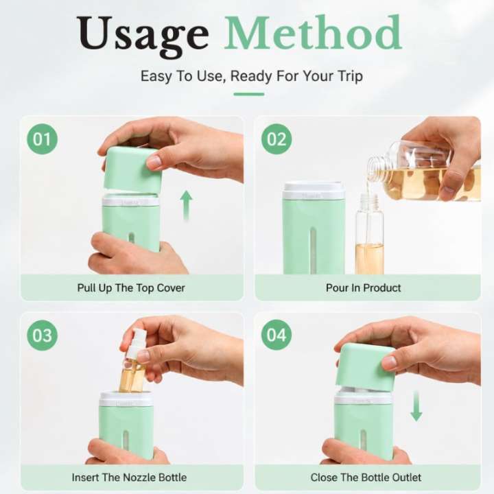 4 Pack 50ml refillable travel bottles set leak-proof toiletry containers for shampoo conditioner lotion cream travel accessories