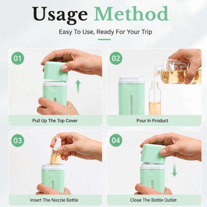 4 Pack 50ml refillable travel bottles set leak-proof toiletry containers for shampoo conditioner lotion cream travel accessories