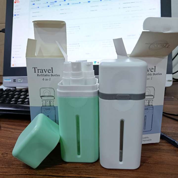 4 Pack 50ml refillable travel bottles set leak-proof toiletry containers for shampoo conditioner lotion cream travel accessories