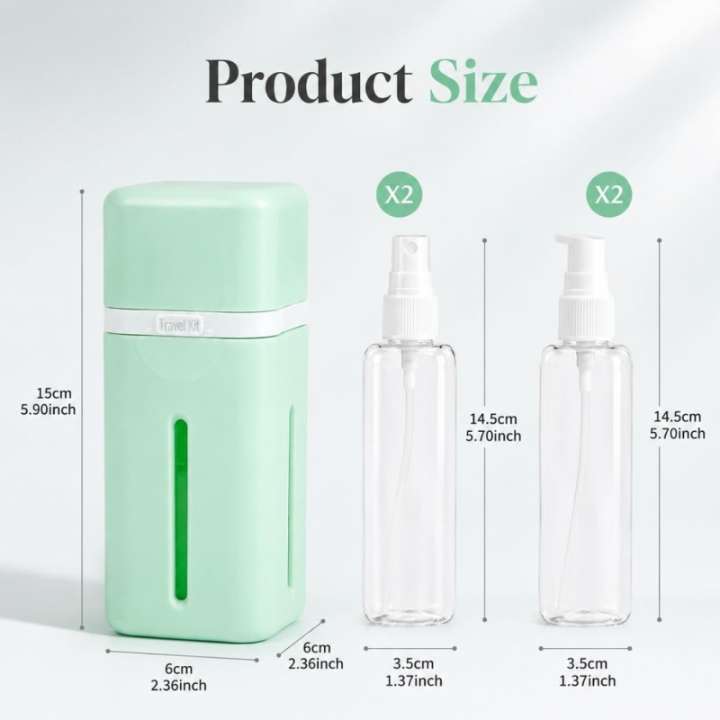 4 Pack 50ml refillable travel bottles set leak-proof toiletry containers for shampoo conditioner lotion cream travel accessories