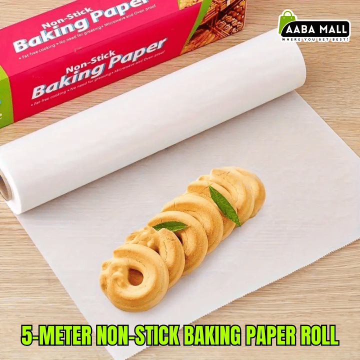5-meter roll of non-stick white parchment baking paper