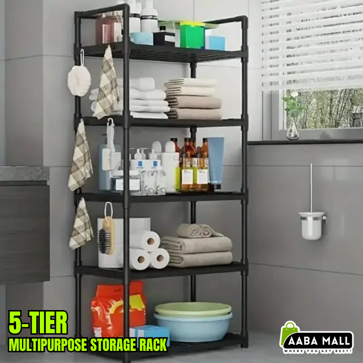 5-tier kitchen storage rack adjustable shelf