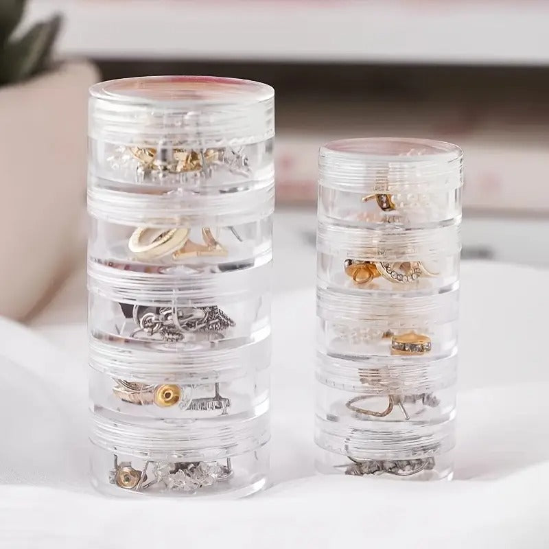Compact rotating jewelry storage box for women