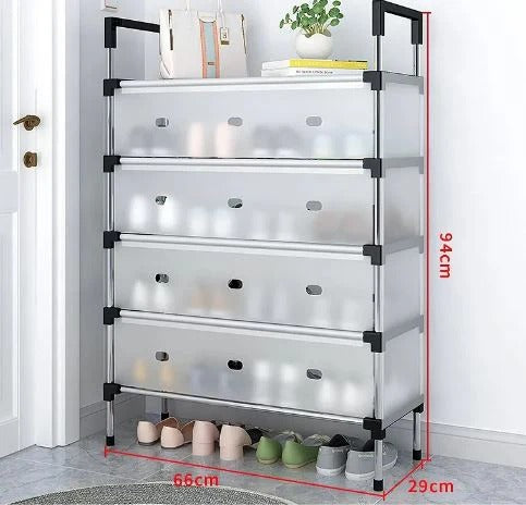 5-tier metal footwear organizer for shoes sneakers and boots in entryway or closet