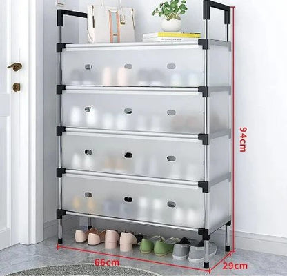5-tier metal footwear organizer for shoes sneakers and boots in entryway or closet