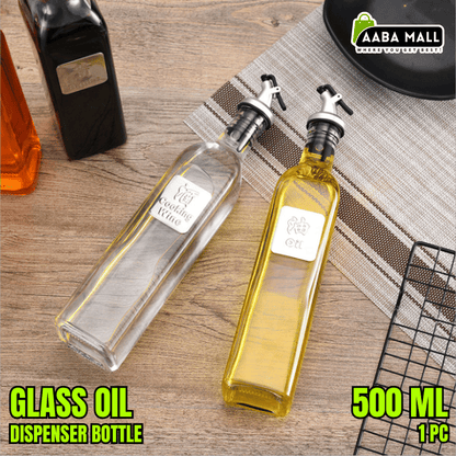 500ml glass oil and spice bottle with leakproof dispenser