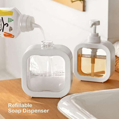 Refillable Soap Pump Dispenser Bottle – Hand Wash, Shampoo, Liquid Gel Dispenser for Bathroom & Kitchen (Random Colors)