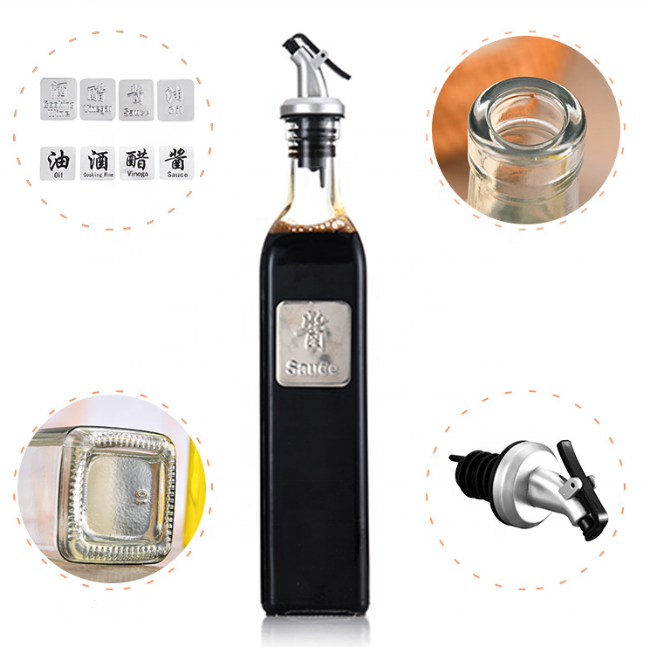 Kitchen vinegar and sauce dispenser bottle transparent 500ml