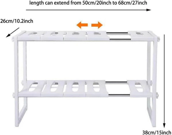 under sink storage, kitchen organizer, adjustable shelf, expandable rack, cabinet organizer, bathroom storage, space saving rack, kitchen storage shelf, multi functional rack

