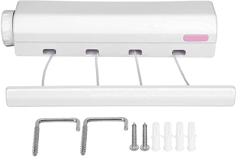 5-Line Retractable Clothesline Wall Mounted Laundry Laundry Washing Line Dryer Drying Line - AABA MALL