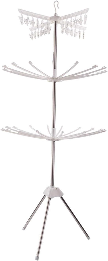 3-Tier Multifunctional Foldable Clothes Drying Rack & Hanger