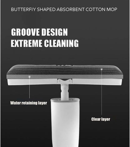 Easy Squeeze Butterfly Mop | Hands-Free Flat Floor Mop | Self-Washing Mop for Quick & Effortless Cleaning – Ideal for Home, Kitchen & Office