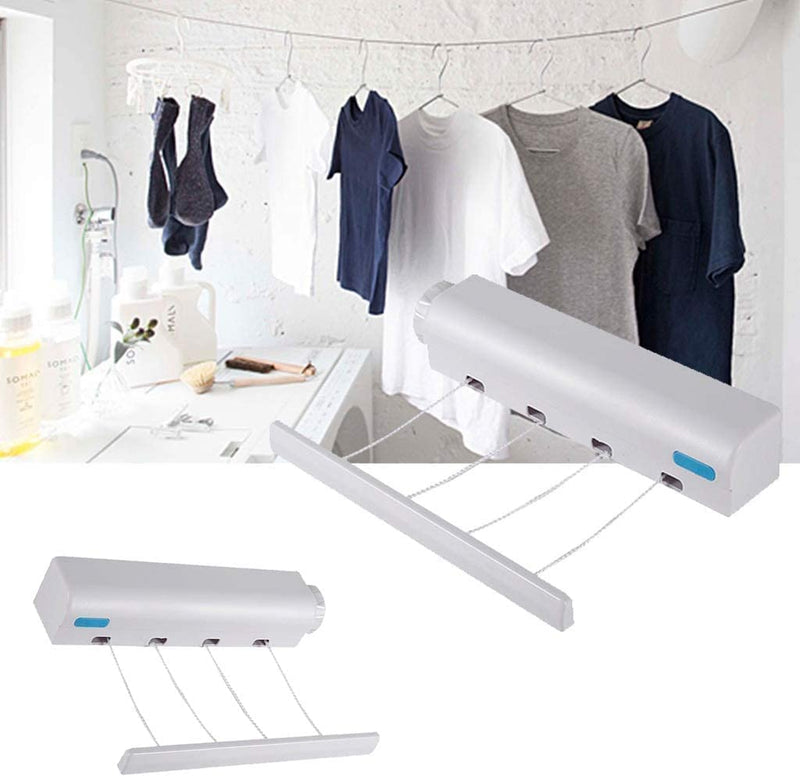 5-Line Retractable Clothesline Wall Mounted Laundry Laundry Washing Line Dryer Drying Line - AABA MALL