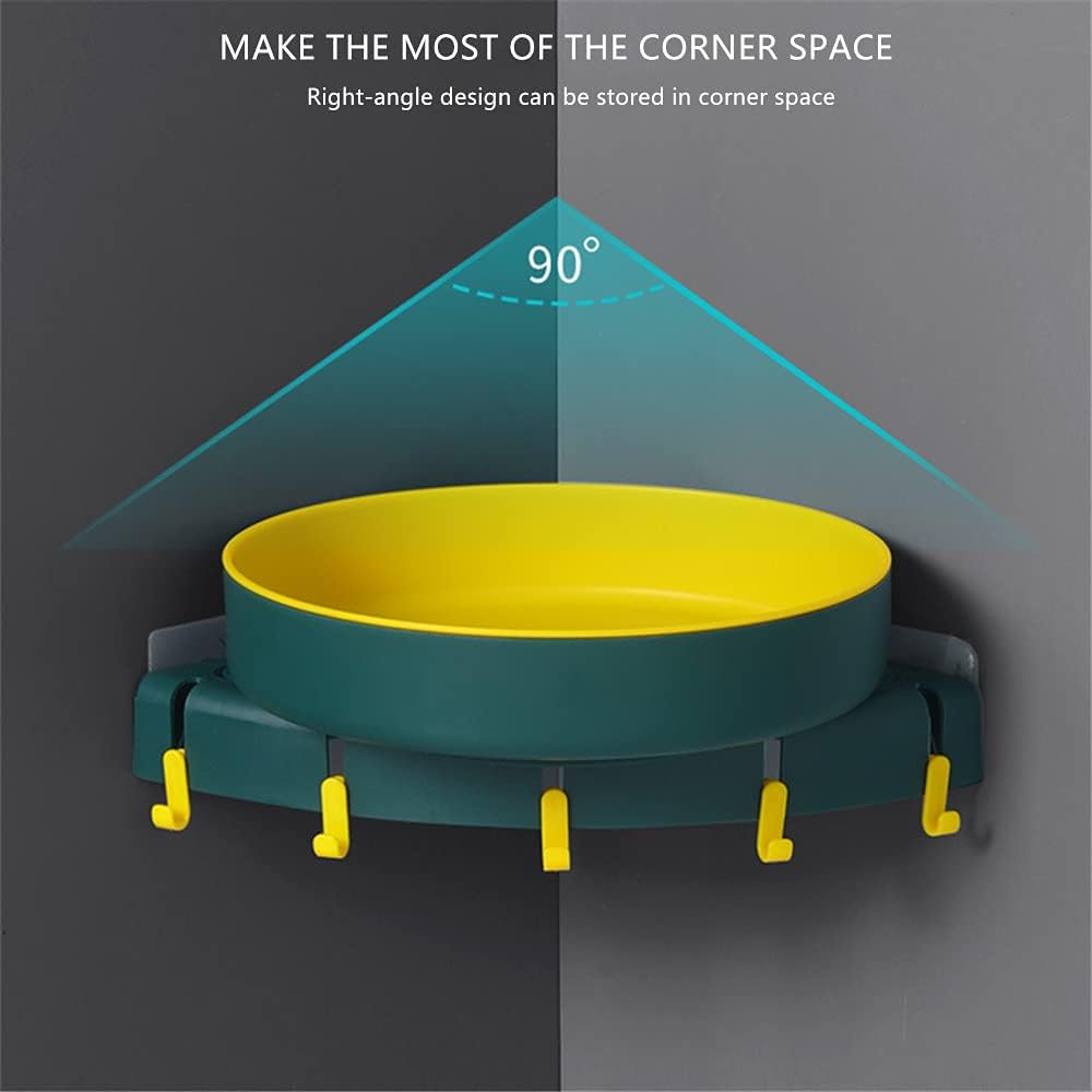 Corner Shower Caddy | 360° Rotating Wall-Mounted Bathroom Organizer