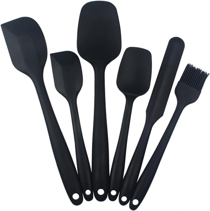 6-Piece Silicone Spatula Set | Food-Grade Rubber Spatulas for Baking, Cooking & Mixing | Heat-Resistant, Non-Stick & Dishwasher Safe - AABA MALL