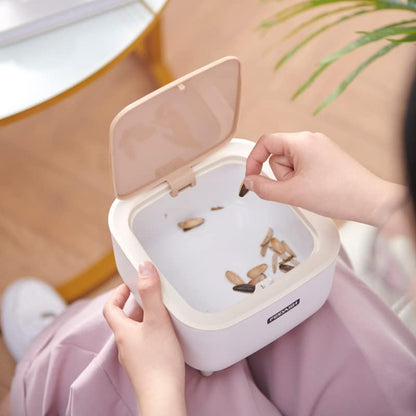 Mini Square Dustbin with Lid | Compact Tabletop Trash Can for Desk