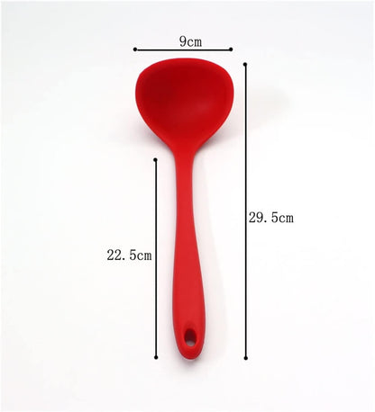 Non-Stick Silicone Soup Ladle | Heat-Resistant Cooking Spoon with Handle | Food-Grade Kitchen Utensil for Soups, Sauces & Noodle