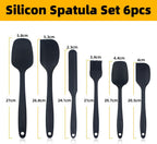 6-Piece Silicone Spatula Set | Food-Grade Rubber Spatulas for Baking, Cooking & Mixing | Heat-Resistant, Non-Stick & Dishwasher Safe - AABA MALL