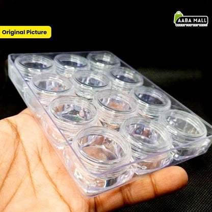 5 Gram Empty Cosmetic Containers – Square Shape Mini Plastic Makeup Jars with Acrylic Box