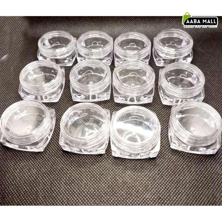 5 Gram Empty Cosmetic Containers – Square Shape Mini Plastic Makeup Jars with Acrylic Box