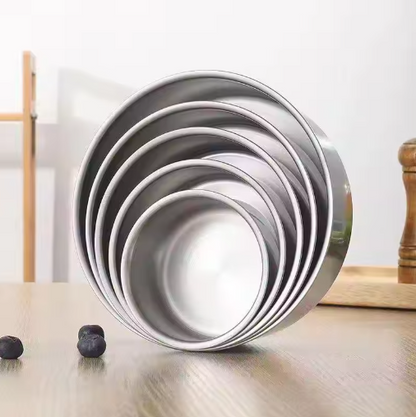 5 Pcs Bowl Set Steel Box WITH Lids Mixing Bowls Stackable Easy Cleaning - AABA MALL