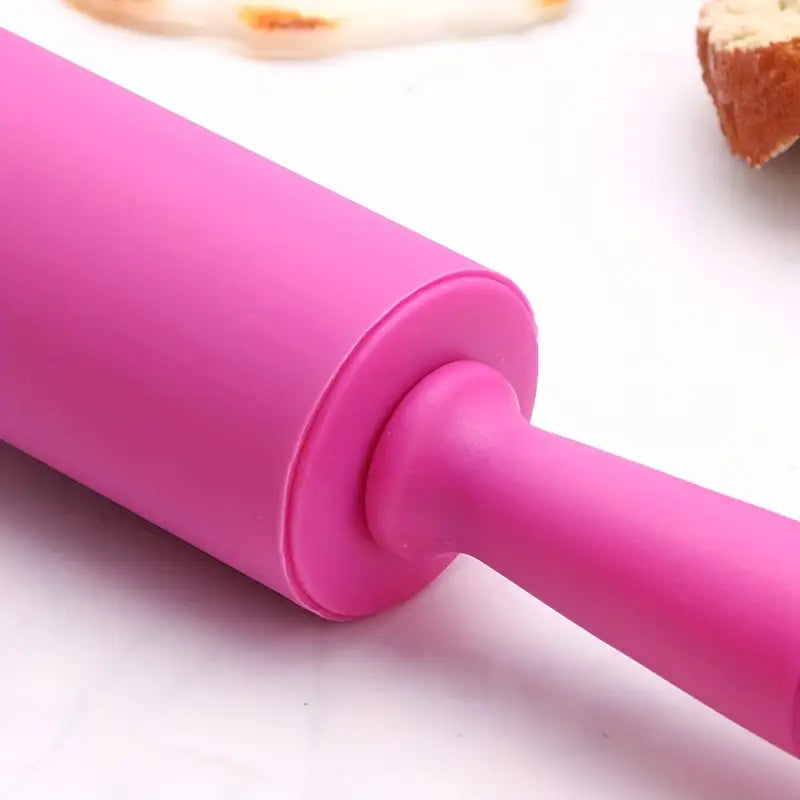 Non-Stick Silicone Rolling Pin with Plastic Handles – Green Baking & Dough Roller for Pizza, Roti, Pie, Cookies & Dumplings - AABA MALL