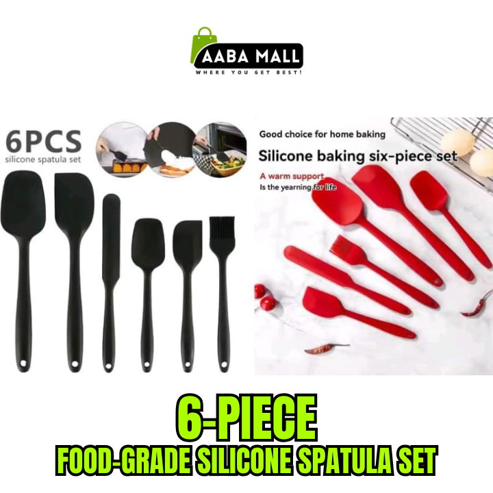 6-Piece Silicone Spatula Set | Food-Grade Rubber Spatulas for Baking, Cooking & Mixing | Heat-Resistant, Non-Stick & Dishwasher Safe - AABA MALL