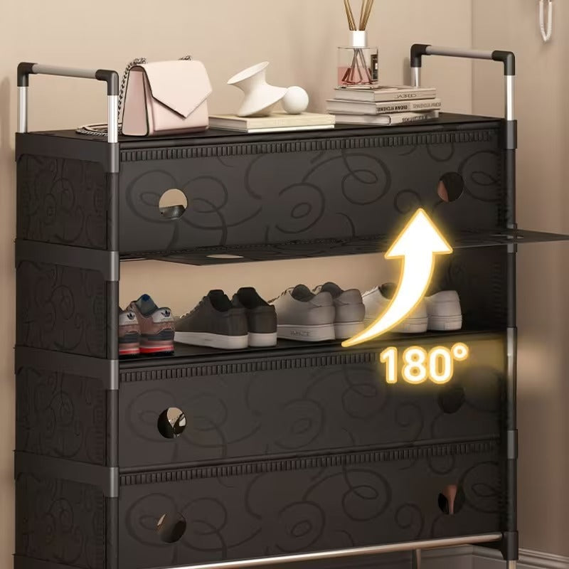 6-layer vertical shoe organizer for space-saving home footwear storage