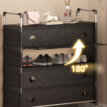 6-layer vertical shoe organizer for space-saving home footwear storage