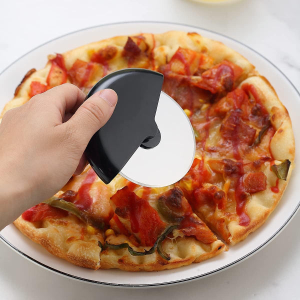 Heavy-Duty Pizza Cutter Wheel ? Sharp Stainless Steel Blade with Non-Slip Handle | Roller Design for Effortless Pizza, Cake, Pie & Bread Slicing | Large Pizza Cutter, Cake Slicer, Kitchen Tool - AABA MALL