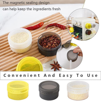 3 Pc Magnetic Spice Tins | Stainless Steel Spice Jars with Transparent Lid | Magnetic Spice Containers for Refrigerator, Wall, Kitchen Cabinet | Herb & Seasoning Storage Organizer