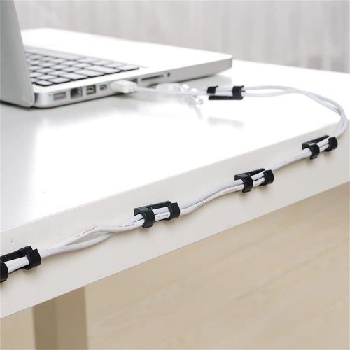 Cable Clips Wire Holder Organizer Drop Cord Management Self-Adhesive 20Pcs/Box - AABA MALL