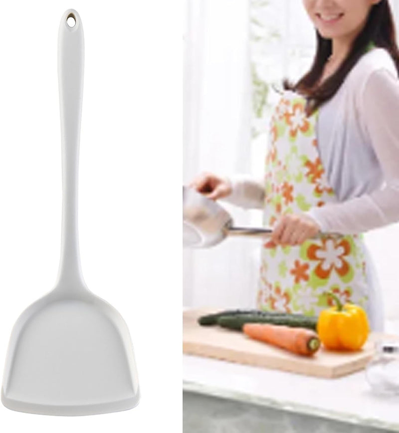 Food Grade Non-stick Silicone Heat Resistant Turnur Spoon With Long Handle Durable Cooking Utensil Easy to Use Kitchen Tool - AABA MALL