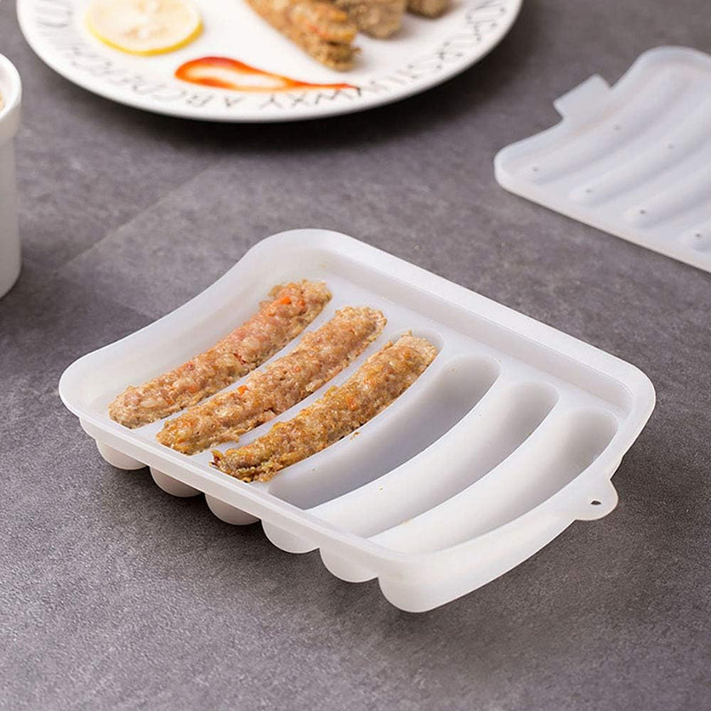 6-Grid Silicone Sausage Maker Mold with Lid ? DIY Hot Dog, Ham & Cake Mould for Kitchen Use ? Non-Stick Baking & Cooking Tool for Homemade Sausages - AABA MALL